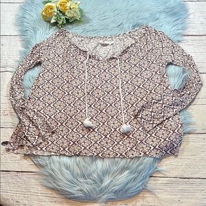 Aeropostale Patterned Long Sleeve Top sz XS